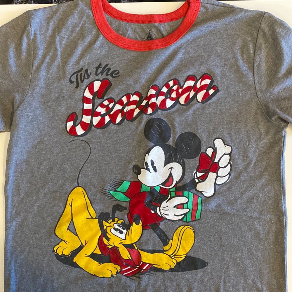 Boys Disney Tis the Season Tee! Mickey Mouse and Goofy Print! Sz 10-12